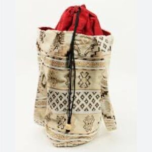 Drawstring turkish kilim rug bag Anatolian authentic pouch purse bucket bag